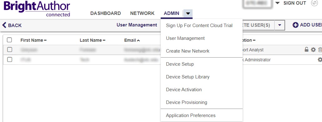BSN.cloud user management – BrightSign Support